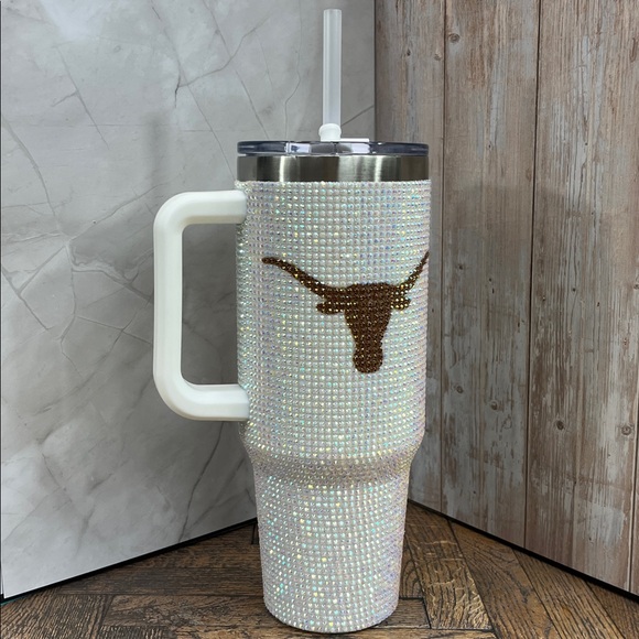 UT / University of Texas Longhorns Game Day Rhinestone Bling 40 oz Tumbler - NIB - Picture 2 of 5